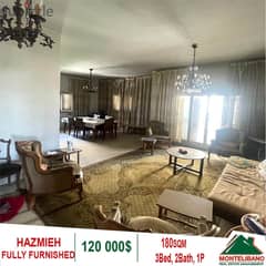 120,000$ Cash Payment!! Apartment For Sale In Hazmieh!!