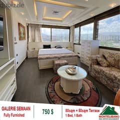 750$!! Fully Furnished /open view apartment for Rent in Galerie Semaan
