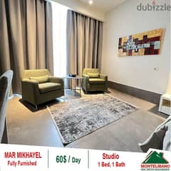 60$/day Fully Furnished Studio for Rent located in Mar Mikhayel!!