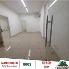 800$!! Fully Furnished Office for rent located in Mansourieh