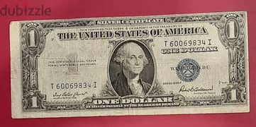 1935-F USA $1 BILL top Edge printing Mis-cut with printed line