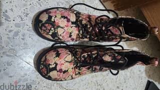 H&M floral textile boots 39