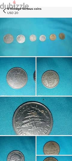 6 vintage various coins