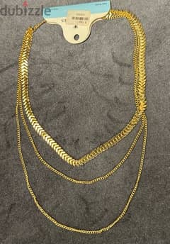 necklace, 3 layers, gold color
