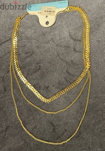 necklace, 3 layers, gold color