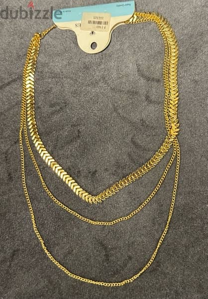 necklace, 3 layers, gold color 0