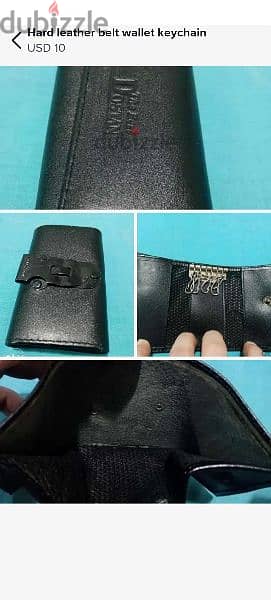 Leather keychain wallet 0