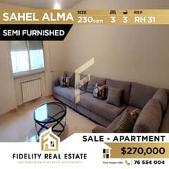Semi furnished apartment for sale in Sahel Alma RH31
