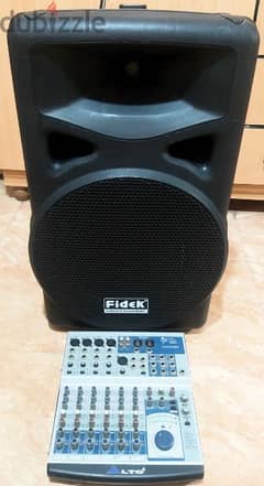 fidek speaker 12 inch active + mixer alto 8 channel