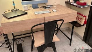 bureau desk bois et métal