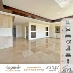 Hazmiyeh | Decorated 3 Bedrooms Apartment | 2 Master | 2 Parking Spots