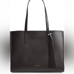 women bag, original brand, showlder and hand bag; LEATHER TOTE  BLACK
