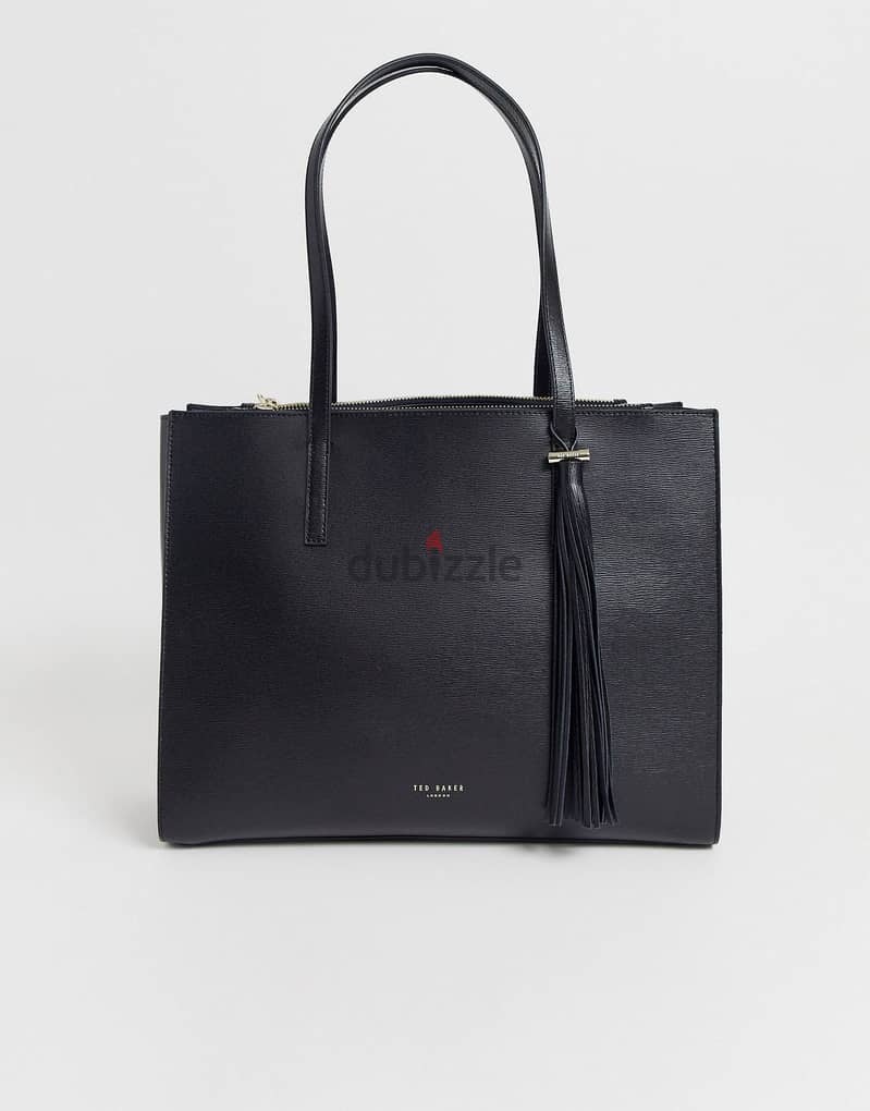 women bag, original brand, showlder and hand bag; LEATHER TOTE  BLACK 3