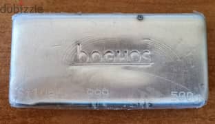 Silver bar 999 purity 500g from boghos.