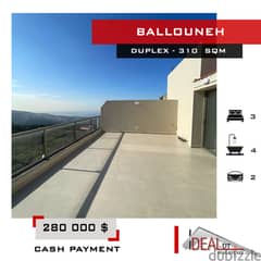 Duplex for sale in Ballouneh 310 sqm ref#NW56363