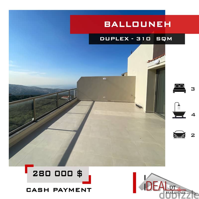 Duplex for sale in Ballouneh 310 sqm ref#NW56363 0