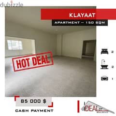 85 000 $ Apartment for sale in Klayaat 150 sqm REF#AH801