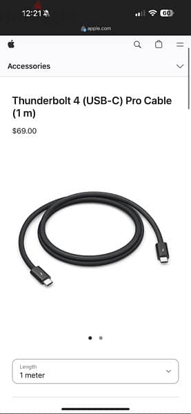 Apple Thunderbolt 4 type-C Cable 1