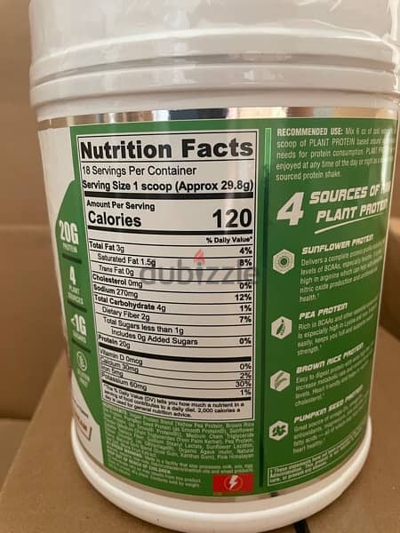 Nutrex Plant Protein 18 Servings Made in USA 1