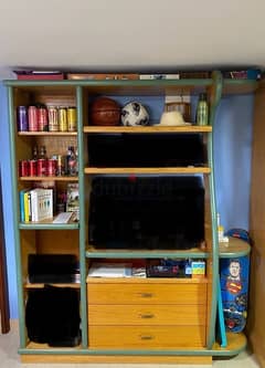 tv and shelves unit