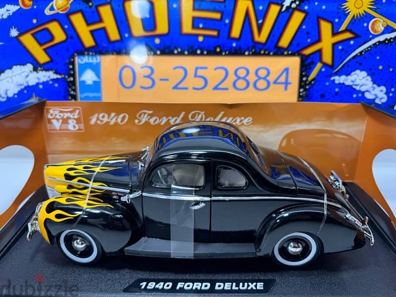 1/18 diecast Ford Delux 1940 Street Rod Custom Flames HTF 1