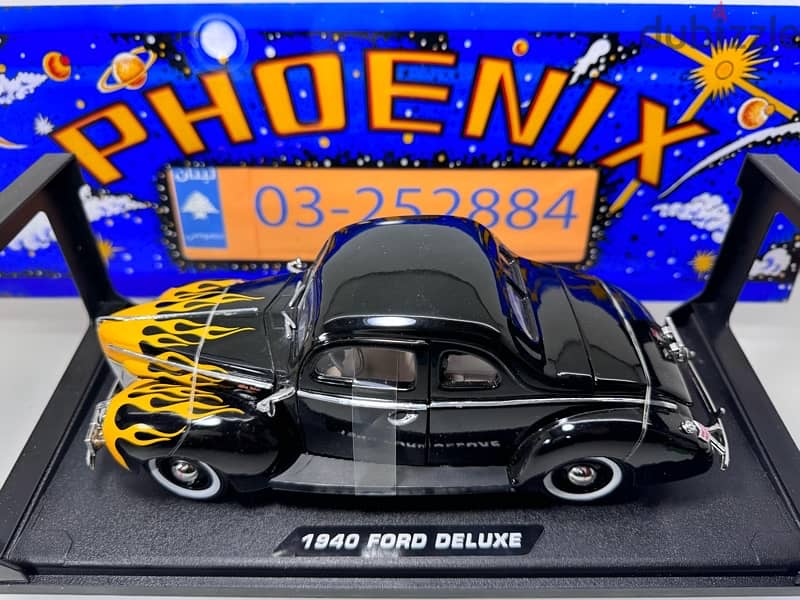 1/18 diecast Ford Delux 1940 Street Rod Custom Flames HTF 5