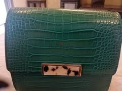 green original leather handbag