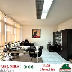 80000$!! Office for sale located in Furn El Chebbak