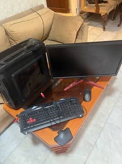 Gaming pc monitor pc keyboard and mouse