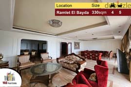Ramlet El Bayda 330m2 | Unique Property | Prime Location | Sea View|PA