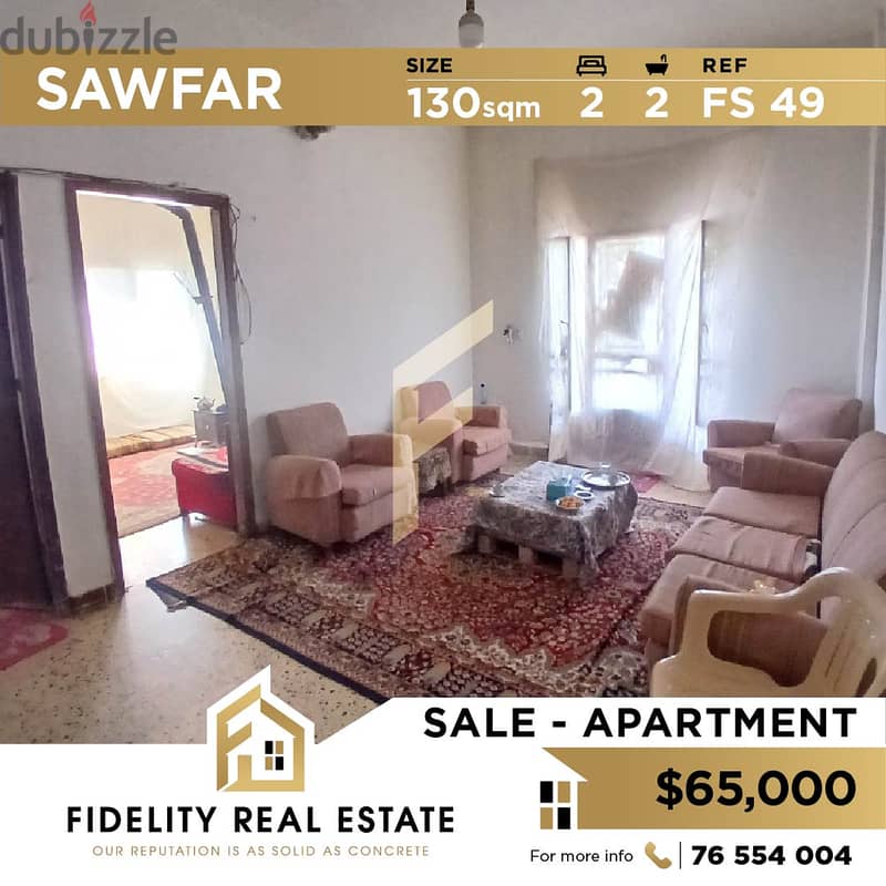 Apartment for sale in Sawfar FS49 0