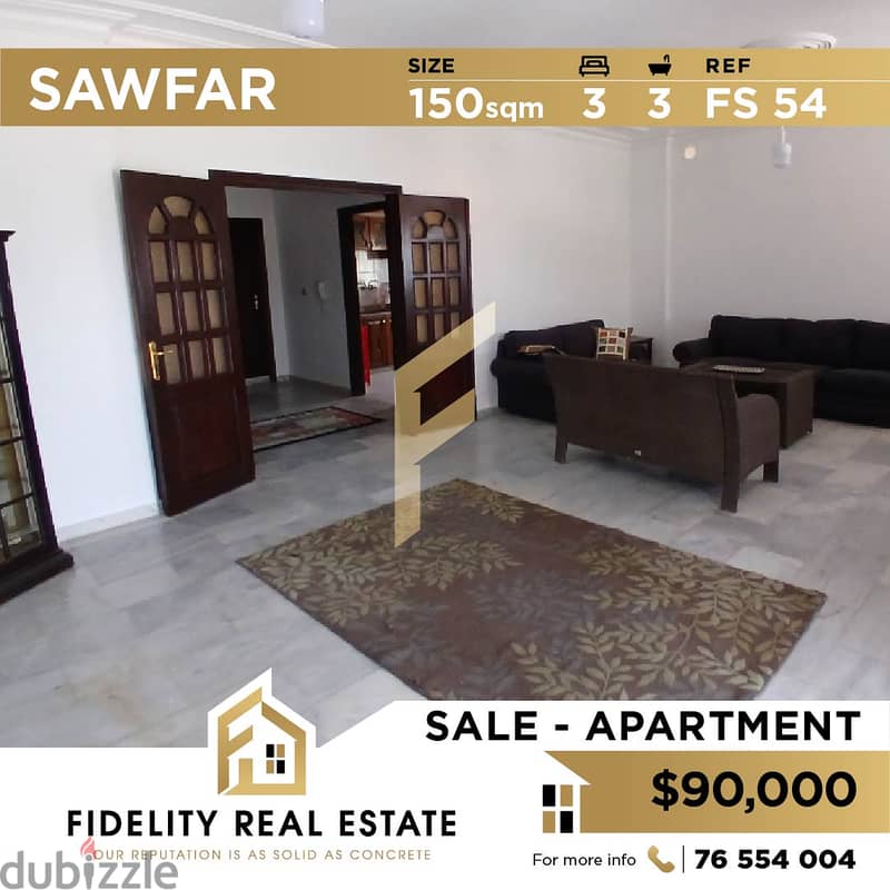 Apartment for sale in Sawfar FS54 0