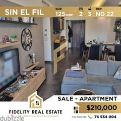 Apartment for sale in Sin el Fil ND22