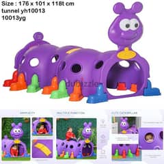 Indoor/Outdoor Playground Purple Caterpillar Tunnel 176 x 101 x 118 cm