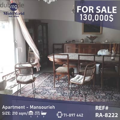 RA-8222 / Apartment for Sale in Mansourieh, شقة للبيع في المنصورية