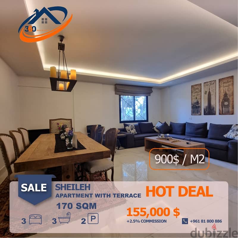 Apartment for sale in sheileh/sehayleh/shayleh   شقة للبيع في سهيلة 0