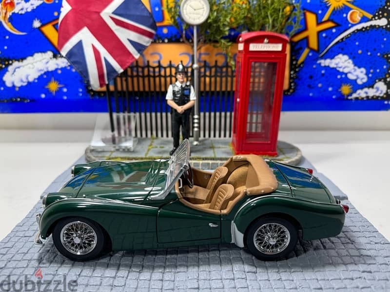 35% OFF! Promo 1/18 diecast Triumph TR3 BRITISH GREEN By Kyosho 8