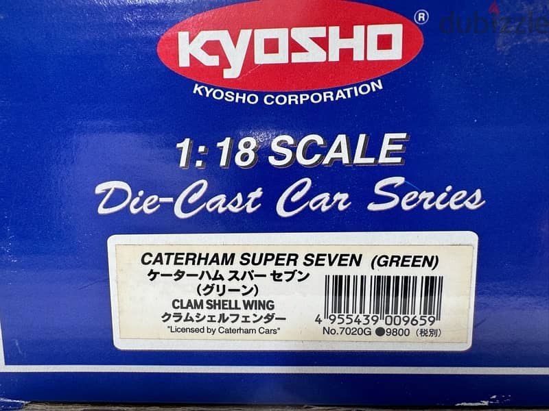 50% OFF! Promo 1/18 diecast Caterham Super 7 BRITISH GREEN by Kyosho 9