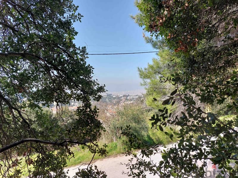 1022 SQM Land in Louaizeh, Baabda Overlooking the Mountains 1