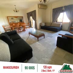 90,000$!! Apartment for sale located in Mansourieh!!!