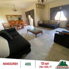 400!! Apartment for rent located in Mansourieh