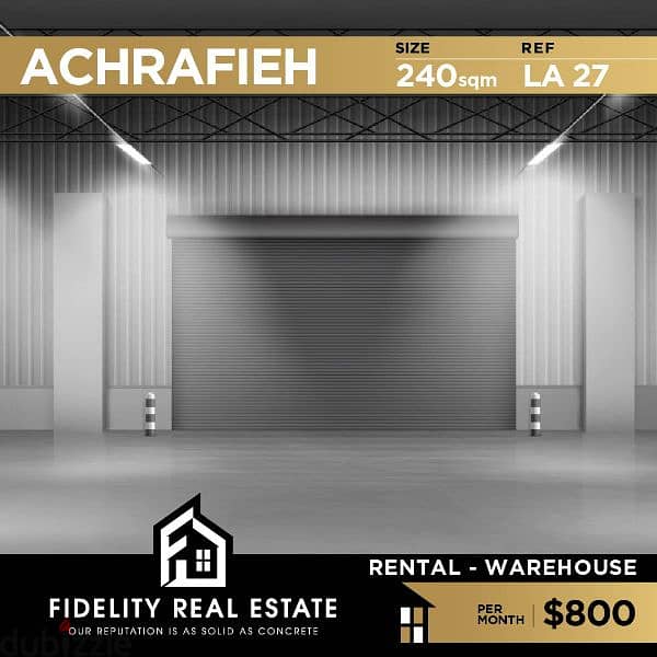 Warehouse for rent in Achrafieh LA27 0