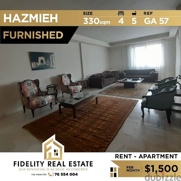 Apartment for rent in Hazmieh - Furnished GA57 0