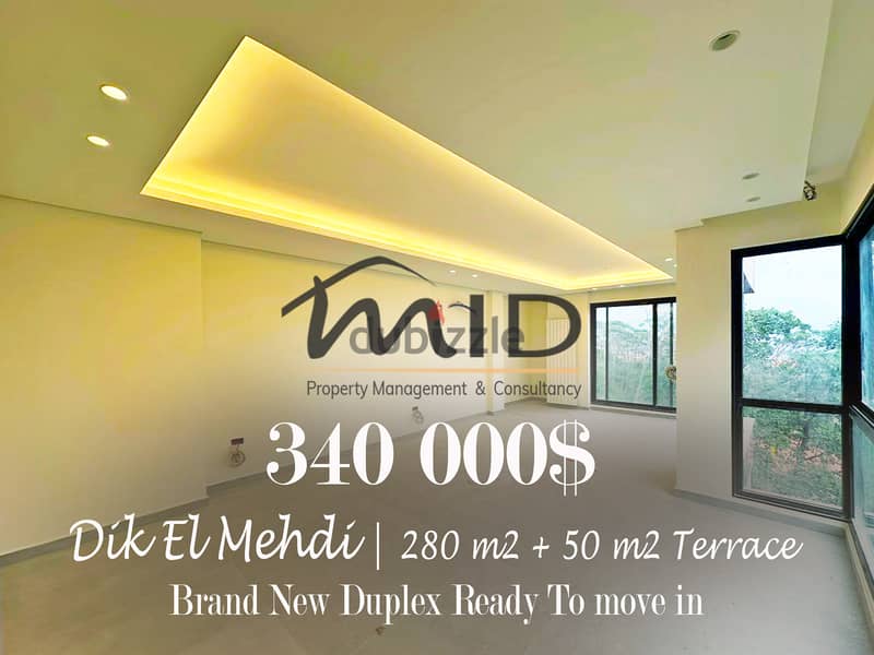 Dik El Mehdi | Brand New 280m² + 50m² Terrace & Garden | Private Gate 1