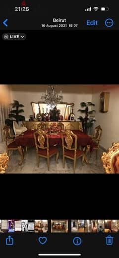 dining room  with 8 chairs with accessories