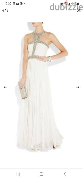 Rachel Gilbert designer silk wedding evening christening dress Medium. 4