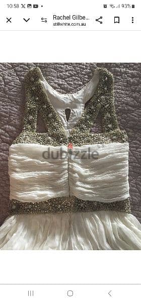 Rachel Gilbert designer silk wedding evening christening dress Medium. 8