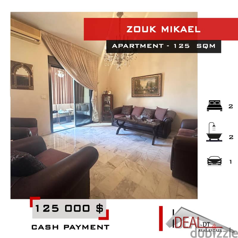 Furnished Apartment for sale in zouk mikael 125 sqm ref#ma15122 0