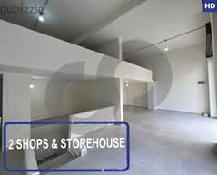 2 Shops with storehouse in Souk El gharb-Aley/عاليهREF#HD106916