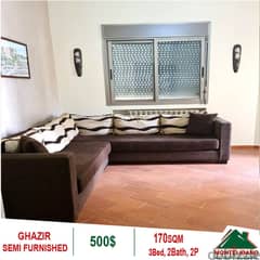 500$/Cash Month!! Apartment for rent in Ghazir!!